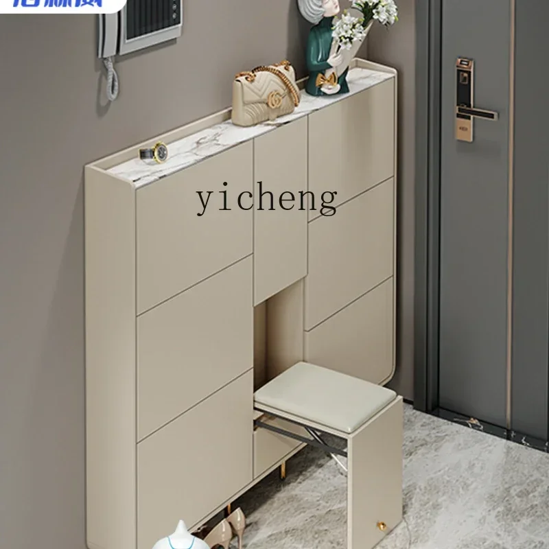 

GZ Modern Light Luxury Slate Entry Entry Entrance Cabinet Simple and Ultra-thin Household Door Stool