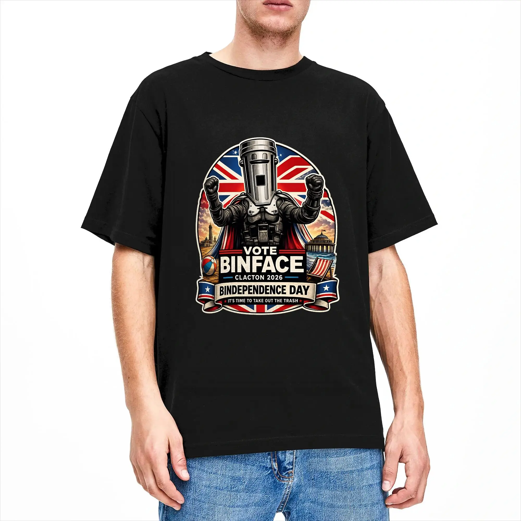 VOTE BINFACE, Vote Count Binface T Shirt Summer  Vintage T Shirts Cotton Harajuku Tshirt For Men Casual Tops
