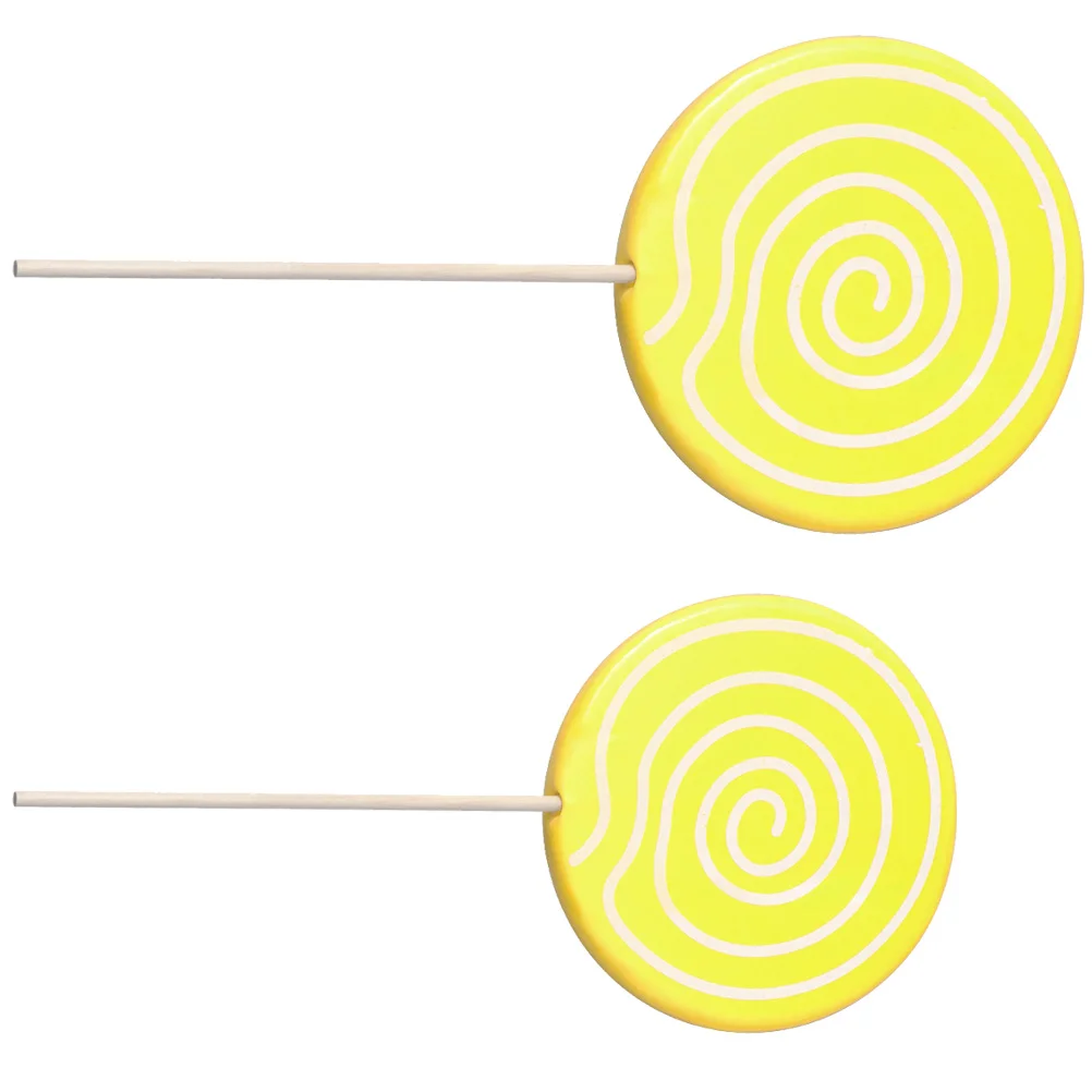 

2 Pcs Birthday Party Decoration Lollipops Scene Adornment Decorative Props Photo Simulation Food Fake Wedding Crafts