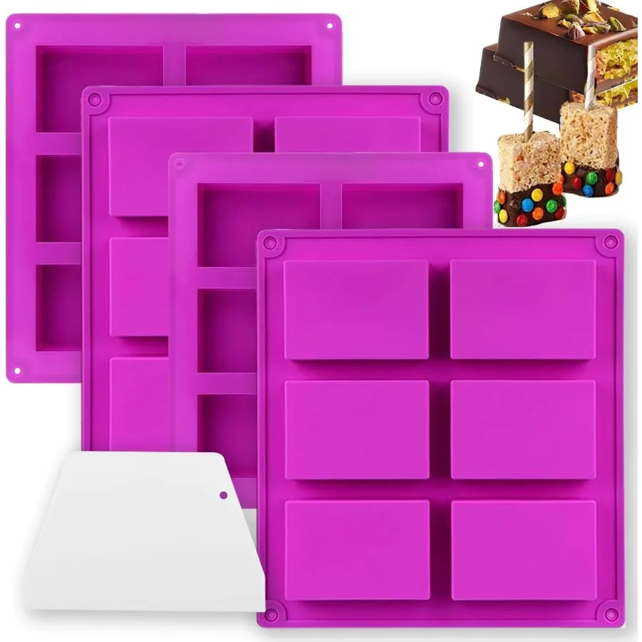 Molde para barra de Chocolate, moldes para golosinas de arroz de 24 cavidades, moldes para barras de dulces de silicona, moldes rectangulares para Chocolate, Brownie Cor