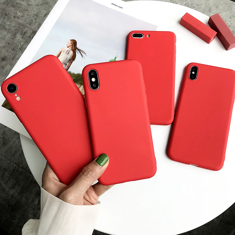 حافظة لهاتف آيفون 12 13 11 Pro XS Max XR X 8 7 6S 6 Plus SE 2020 حافظة من السيليكون بلون سادة غطاء خلفي ناعم من البولي يوريثان