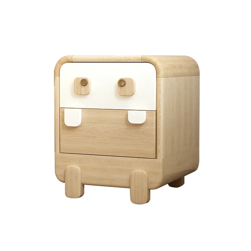 ~Bedside Table Children's Room Storage Cabinet with Drawer Solid Wood Environmental Protection
