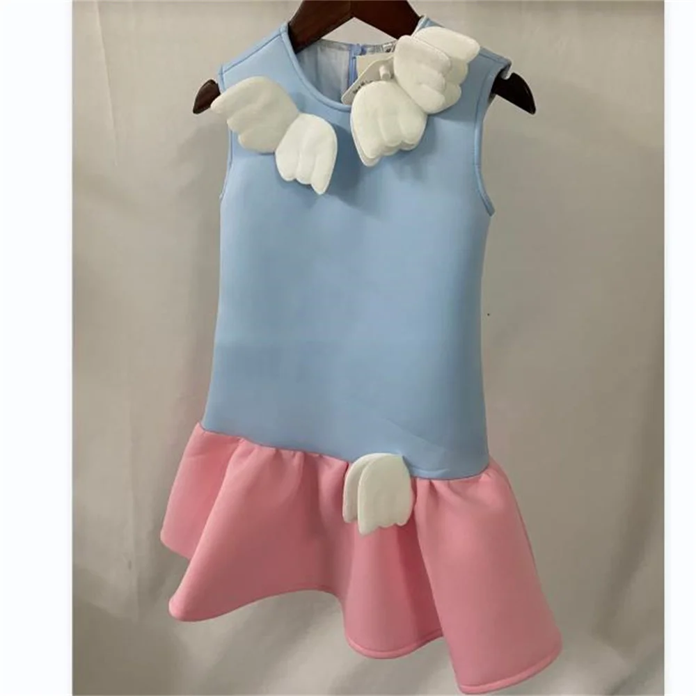 Summer New One-piece Wedding Children Kid Baby Girl Dress Party Wings