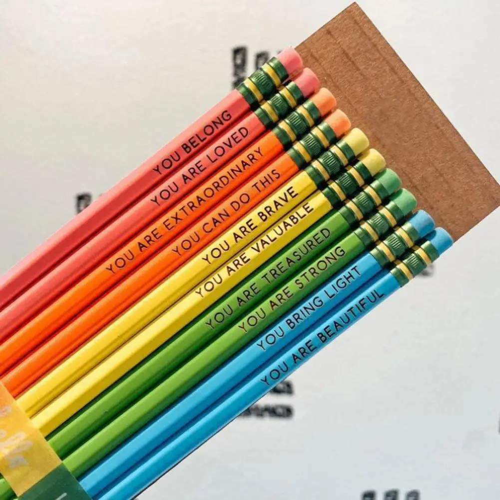 

10Pcs Affirmation Pencil Set Inspirational Pencils Wood Motivational Sayings Pencils Compliment Pencils Student Gifts