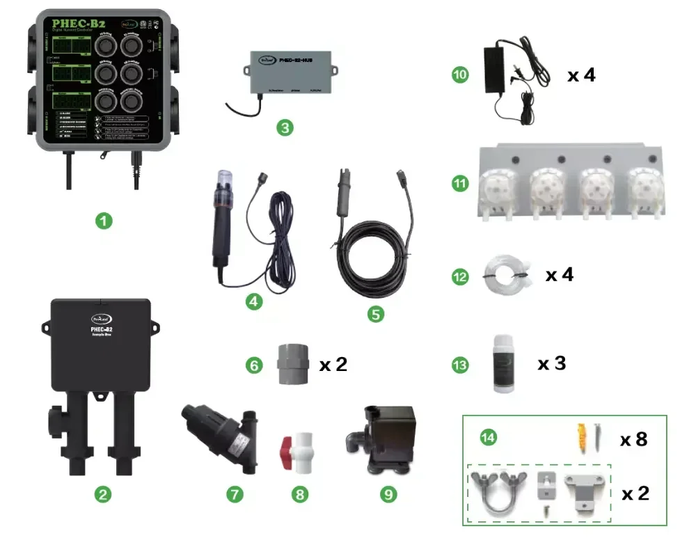 Hydroponic grow system PHEC controller for indoor growing vertical farming container farming