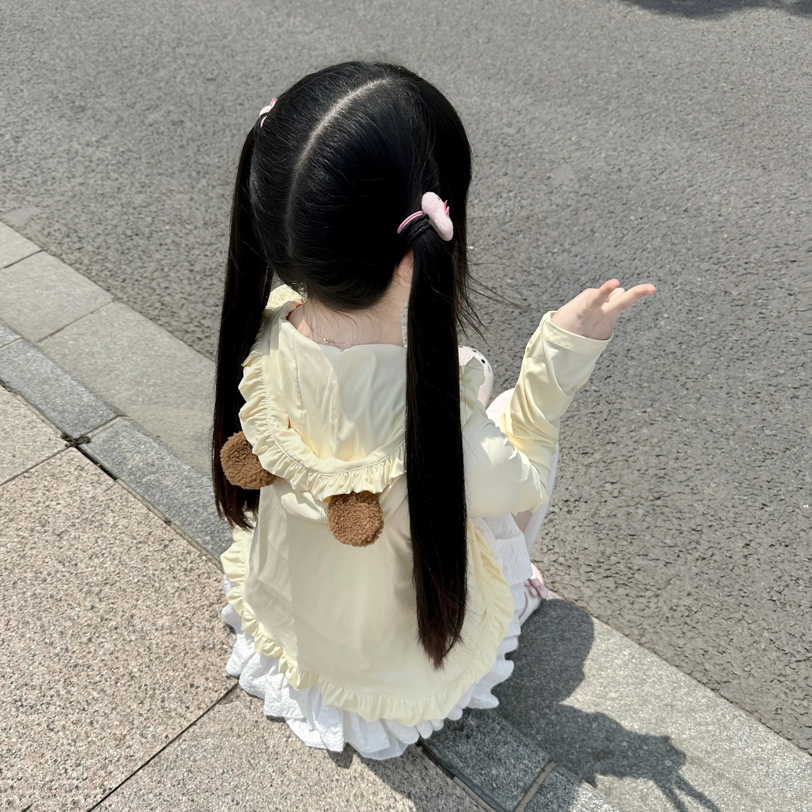 Japanese Style Cute Soft Girl Sun Protection Bear Ear Thin Zipper Hooded Jacket Pink Bear Ear Sun Protection Clothing Women