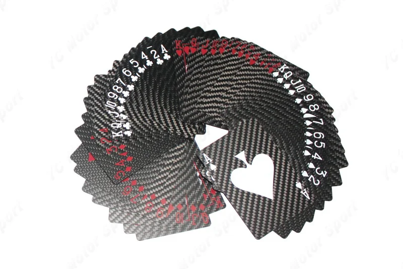 Car Accessories Free Shipping Gift Carbon Fiber Poker Cards​ Playing Cards Game With Leather Case Waterproof
