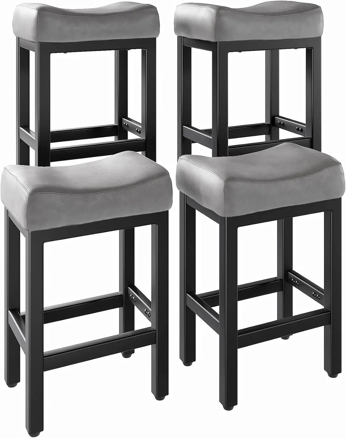 

Counter Height Bar Stools Set of 4, 24 Inch Barstools for Kitchen Island Counter, Bonded Leather Kitchen Stools