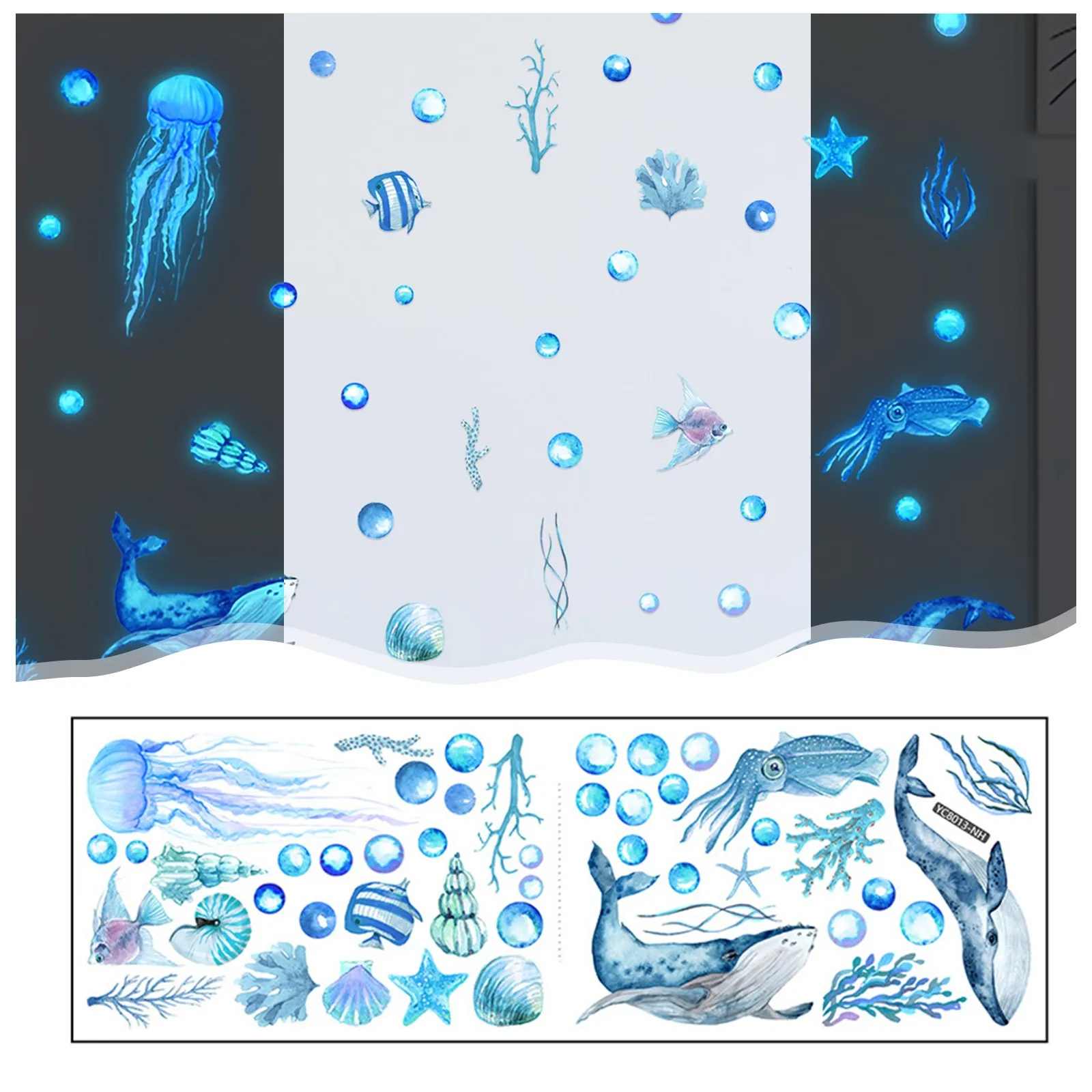 

Luminous Fish Octopus Wall Stickers Sea Animals Glow In The Dark Stickers Underwater World Wall Decor Indoor Party Wall Decor