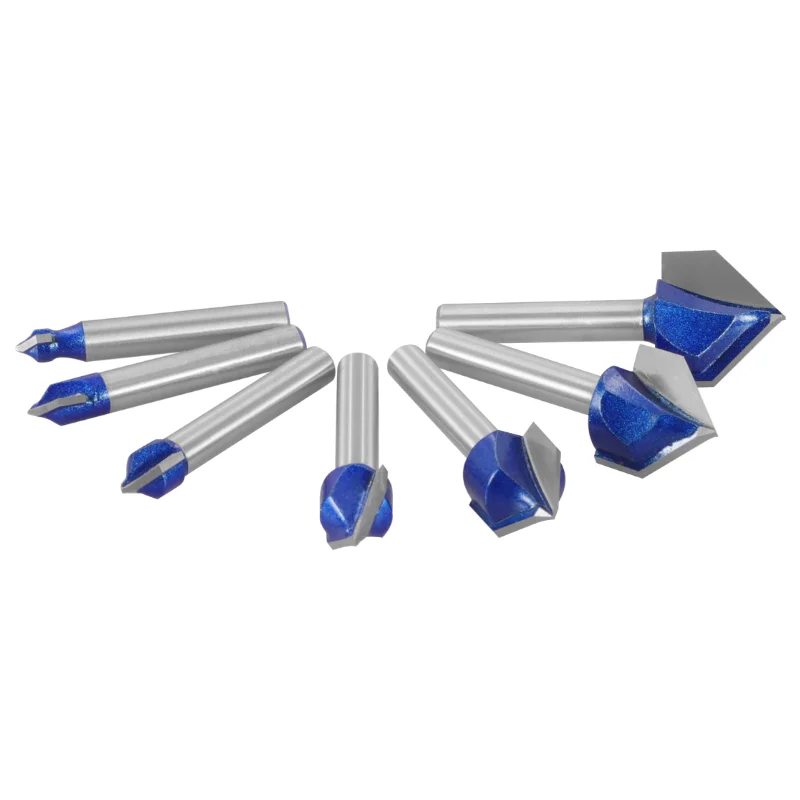 YUSUN 6MM 6.35MM Shank V Type Slotting Cutter Bit Router Bit Woodworking Milling Cutter For Wood Bit Face Mill