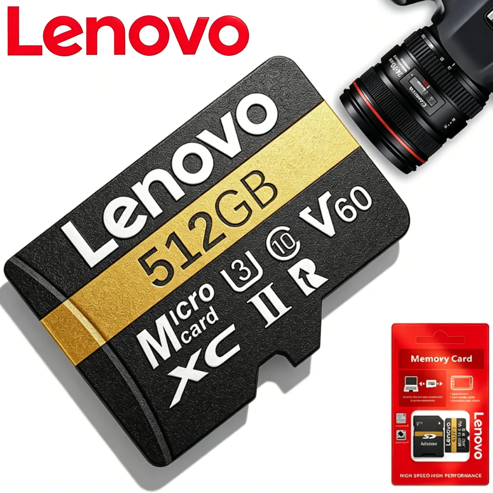 Image of Lenovo Hochgeschwindigkeits-Micro-SD-Karte 64GB/128GB/512GB Klasse 10 U3 V30 mit Adapter für DJI Mavic Drohne 4K-Aufnahmen