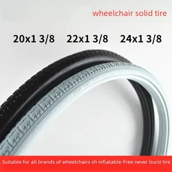 1pc Solid Tire Bicycle Wheelchair Car 20 Inch 22 Inch 24 X1 3/8 Solid Tire Wheelchair Car Accessories No Inner Tube Needed