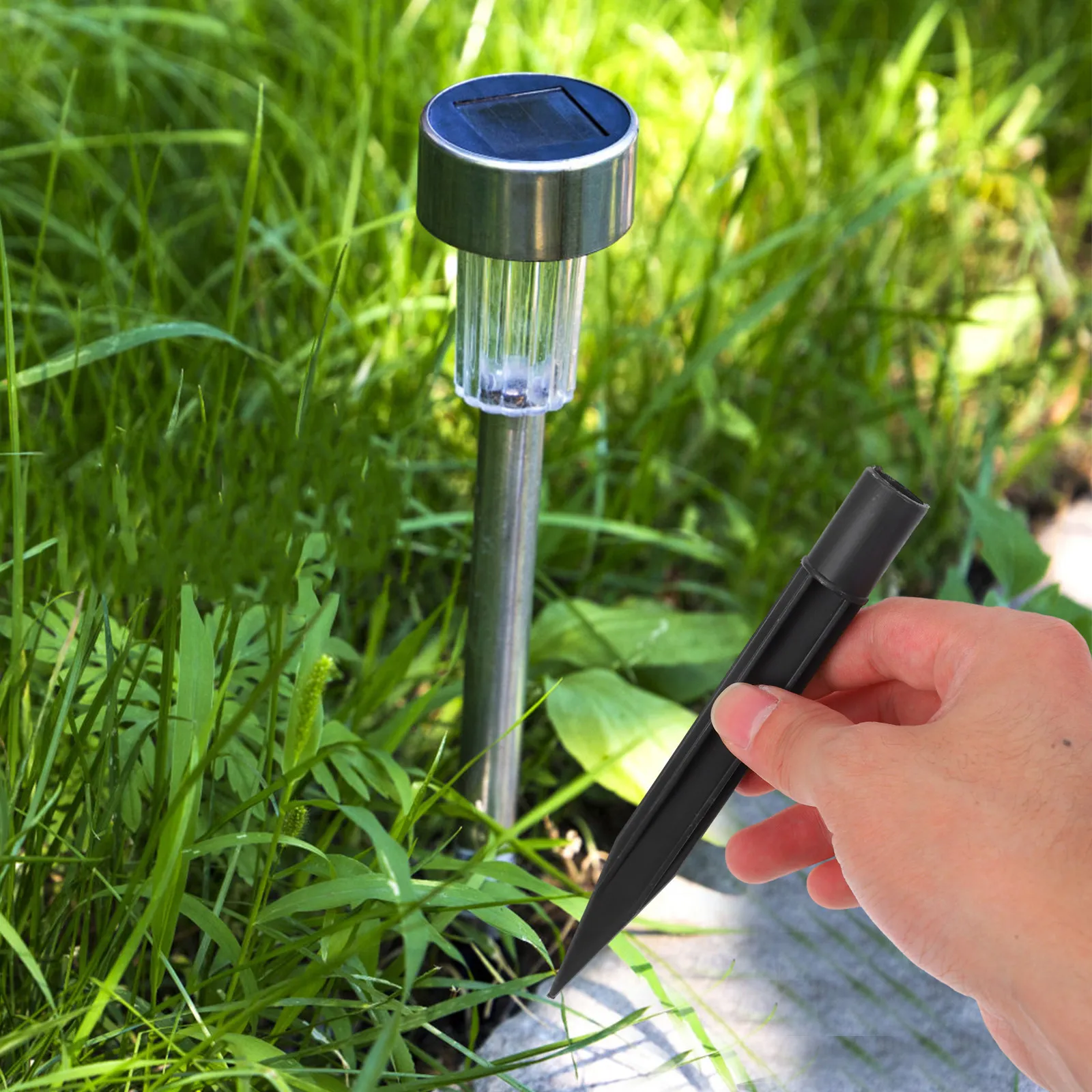 20Pcs Outdoor Solar Garden Stake Plastic Ground Spikes for Lawn Pathway Lighting Replacement Landscape Lighting Parts 0.39inch