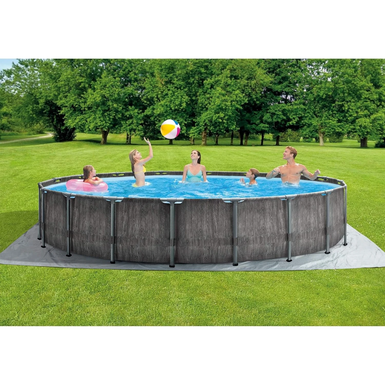 

Round Above Ground Pool Set Filter Pump Ladder Cover 15ft x 42in Outdoor Backyard Custom