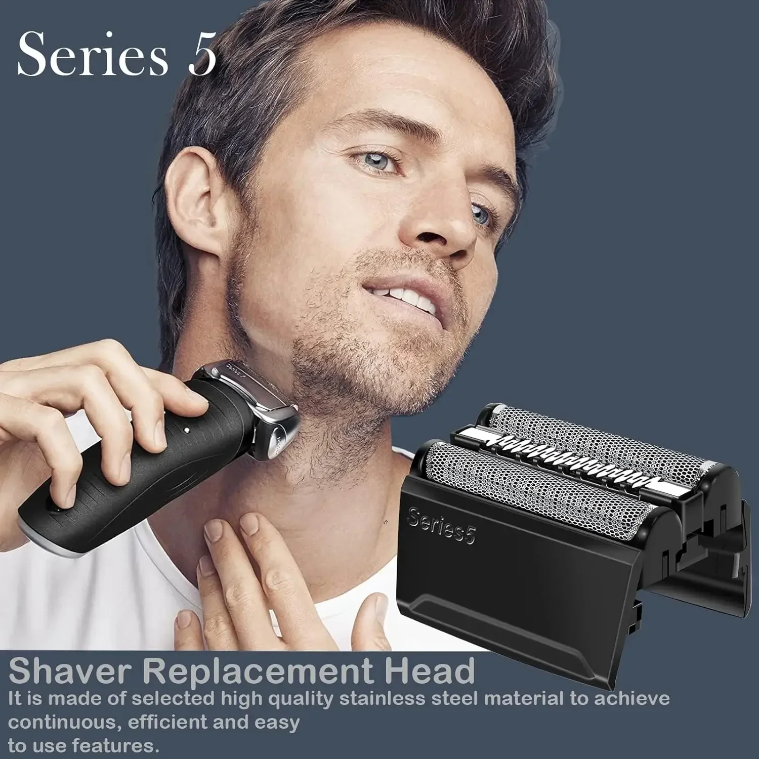 

52B Replacement Head compatible with Braun Series 5 Electric Shavers 5020CS 5769cc, 5018S, 5031S,5160s,5769,5748,5749,5768