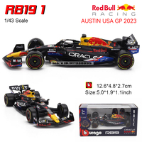 Bburago 1:43 F1 Red Bull RB19 2023 Austin US Station #1 Verstappen #11 Perez Alloy Car Die Cast Model Toy Collectible