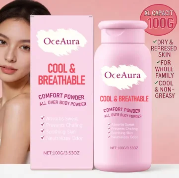 Talcum Powder All over Body Powder Sweat Absorbing Cooling Comfort Non Greasy Lightweight Moisture-Wicking Drying Body Powder