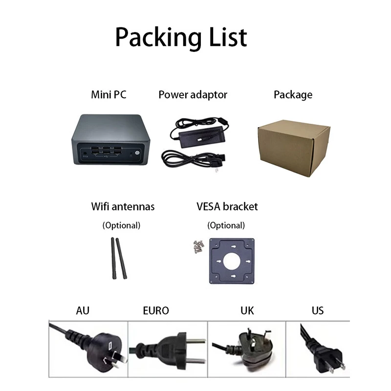 Intel i7 ミニ PC、デュアル 2.5G LAN、オプション RAM、M.2 NVME SSD、HDMI+DP+Type-C、ファン冷却産業用 NUC コンピューター