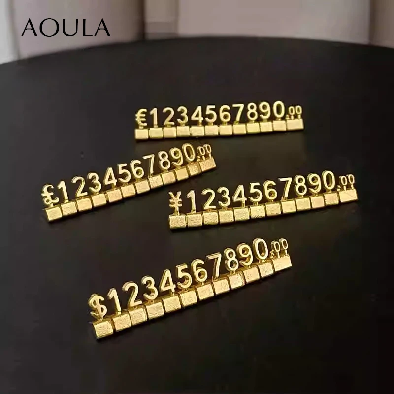 Lot of 10 Metal Mould Assembly Pricing Numbers Stickers Display Tags Digit Cube for Jewelry Shop Counter Price Number Sign Lable