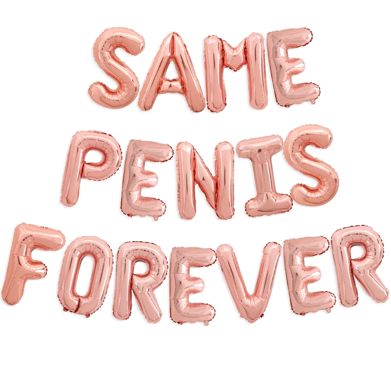 16pcs Same Penis Forever Foil Letter Balloons Bachelorette Hen Party Accessories Wedding Team Bride to be Decoration Favors Gift