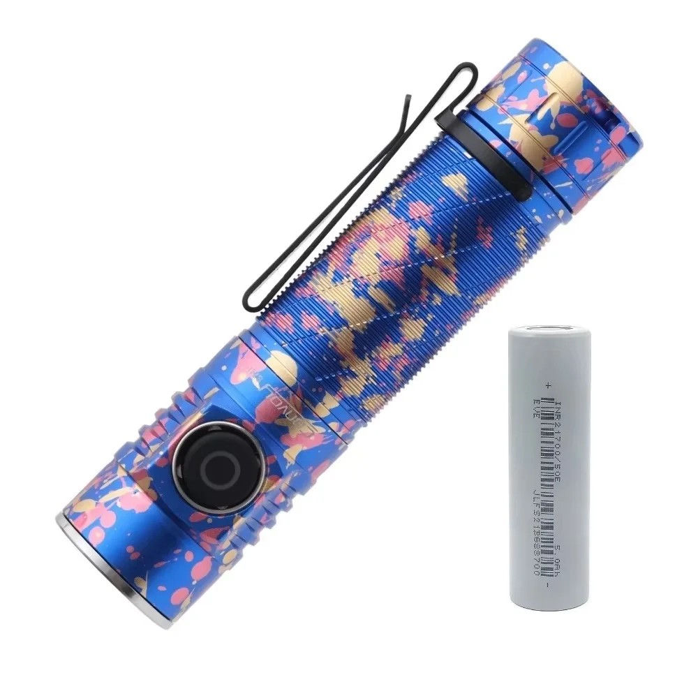 Convoy S21E Camouflage Ultra Bright LED Flashlight SST40 2000LMS Mini Torch with 21700 Battery for Outdoor Camping Self Defense