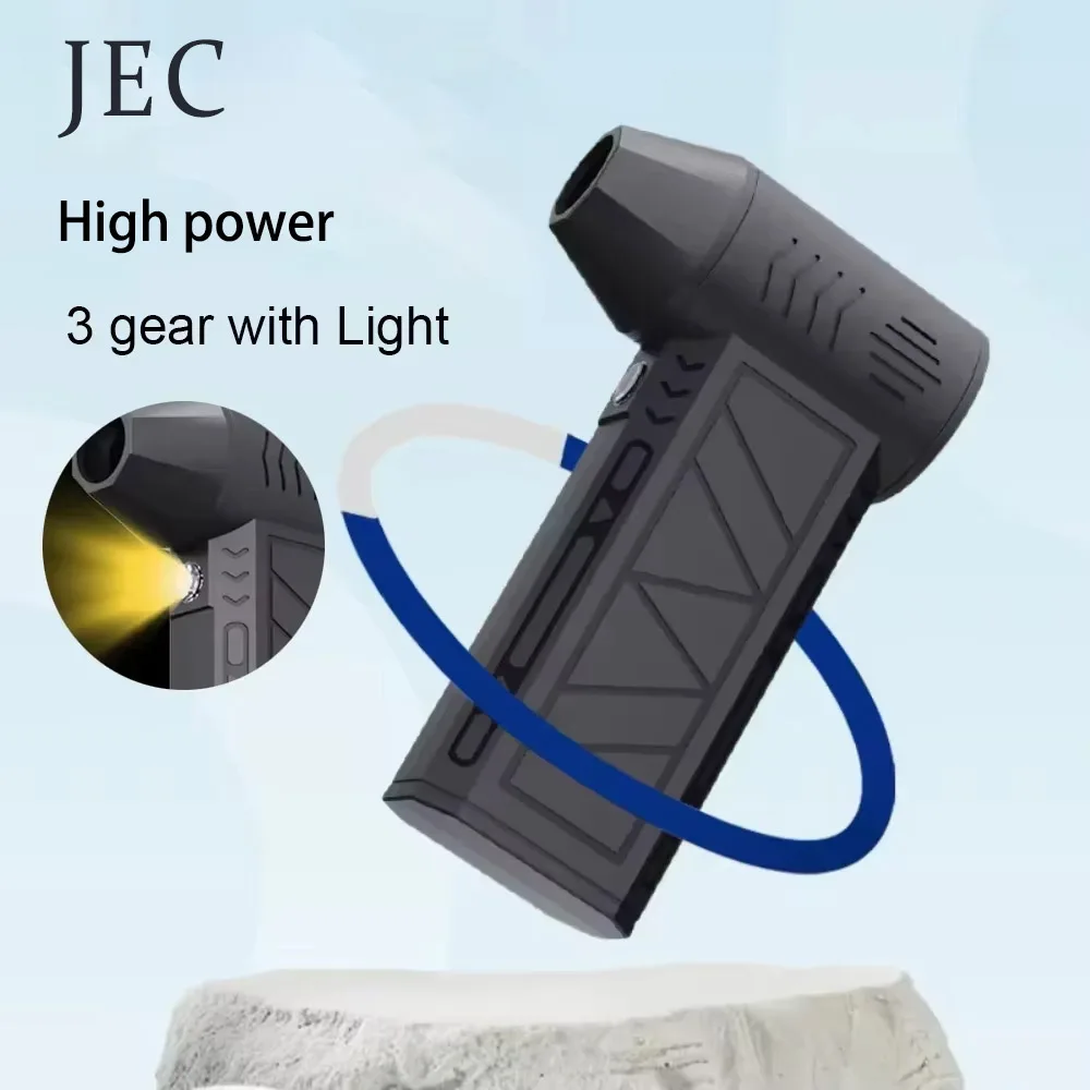 JEC 130000RPM Mini Turbo Jet Fan Electric Air Duster 3 Gear Turbo Violent Air Blower Rechargeable with Lighting Car Cleaning