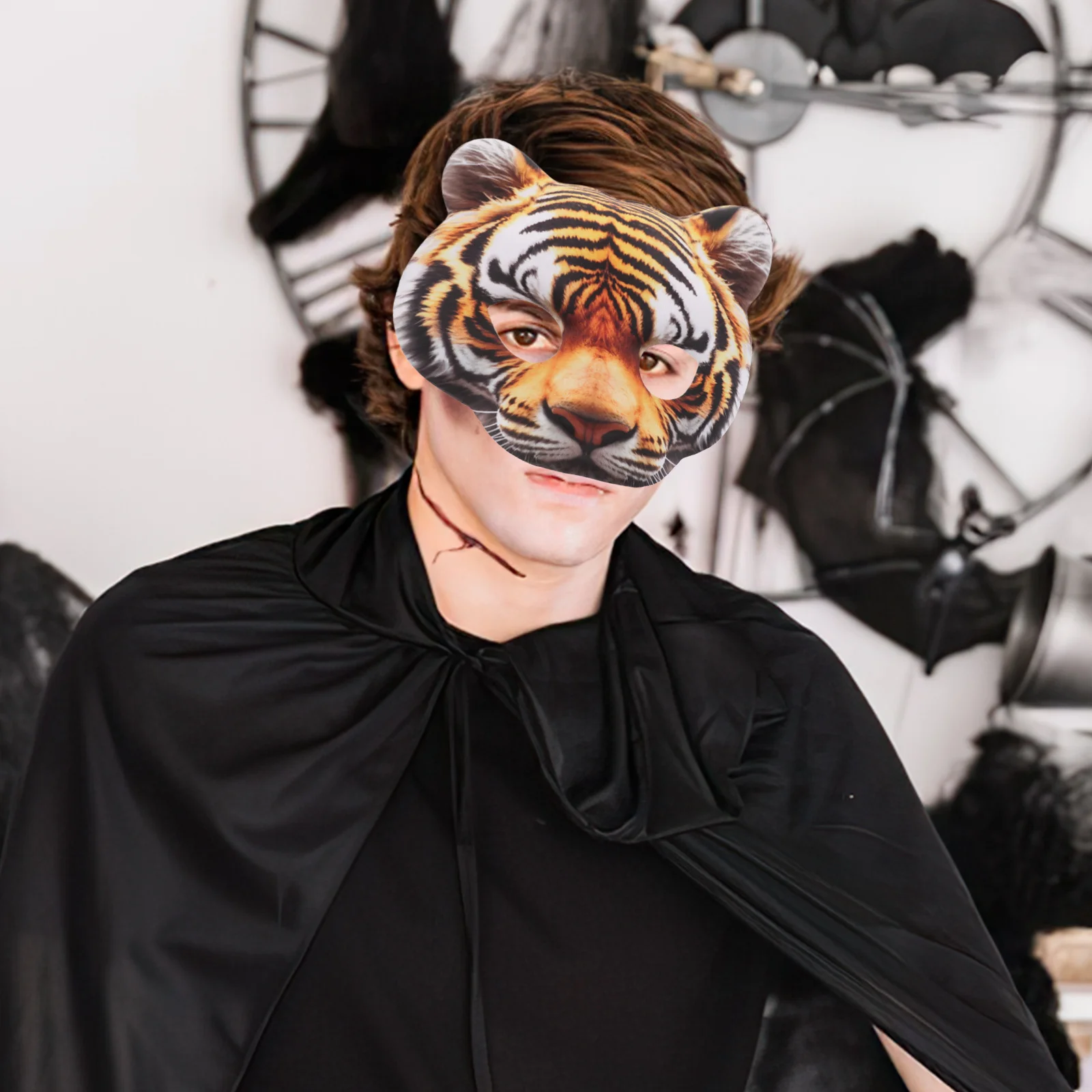 

Tiger Mask Half Face for Adults Eva Material Carnival Cosplay Party Photo Prop Animal Mask for Masquerade Masquerade Masks Men