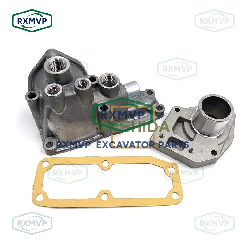 For Hitachi ZAX200/ZAX210/ZAX230/ZAX240 Thermostat Seat Isuzu 6BG1 Engine Thermostat Upper and Lower Cover Excavator Accessories