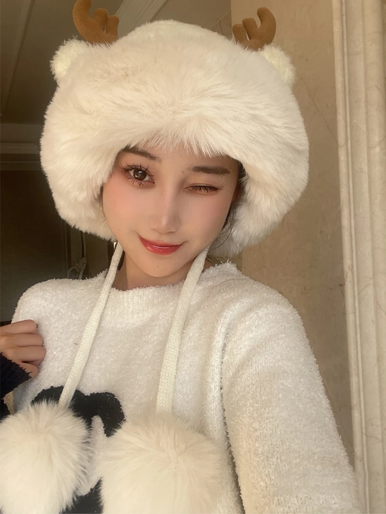 Fashion Faux Fur Winter Ladies Hairy Plush Bucket Hat Invierno Mujer Bucket Hats Fisherman Cap Thick Warm Cover Head Caps Hiver