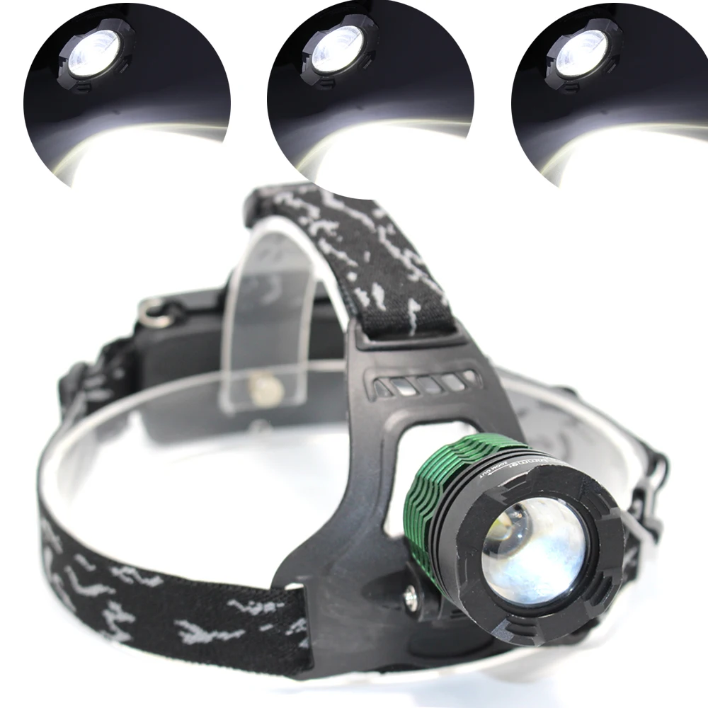 5000 Lumens T6 LED Zoomable Headlight Head Lamp Hunting Light Flashlight 3-modes Hiking Fishing18650 Headlight For Camping