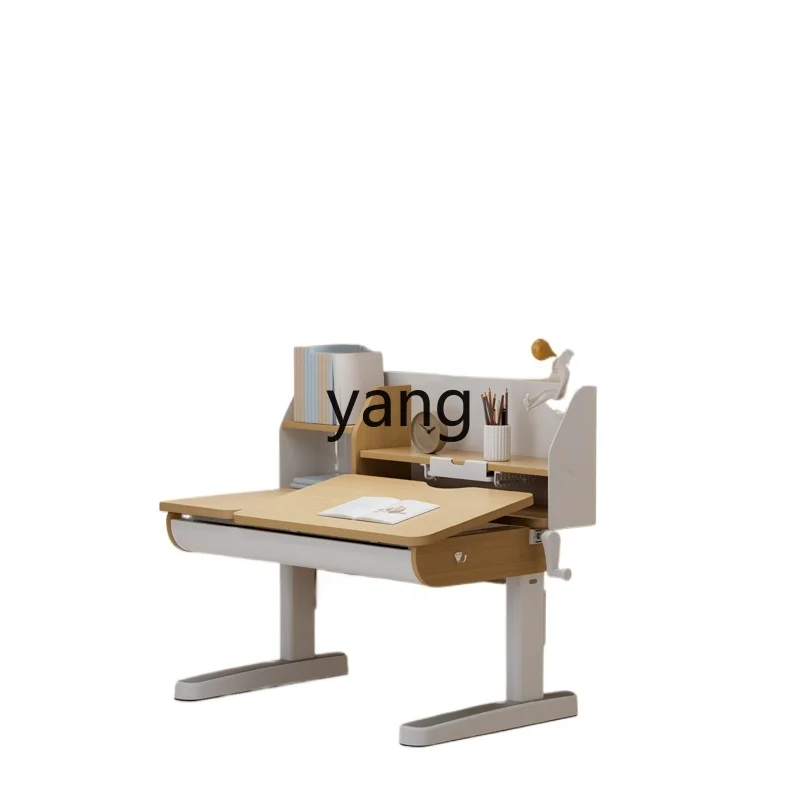 

CX Solid Wood Children's Height Adjustable Desk Primary and Secondary School Home Correction Sitting Table and Chair