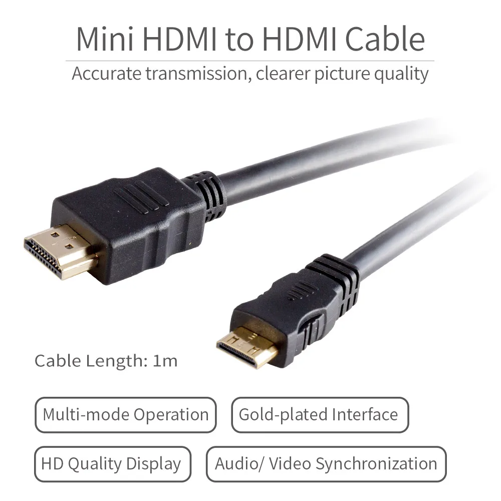 FEELWORLD Mirco HDMI Cable video cables gold plated 1.4 1080P 3D Cable for HDTV splitter switcher 1m