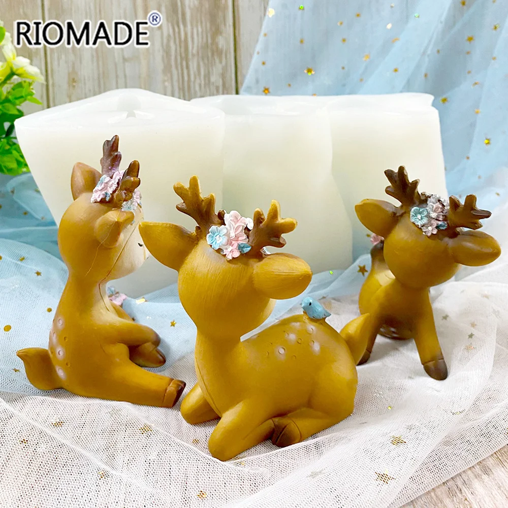 Neue 3D Sika Deer Silikon Form Haushalts Liefert Dekorieren Werkzeuge DIY Machen Aromatherapie Gips Harz Kerze Form Handwerk – Detail 5