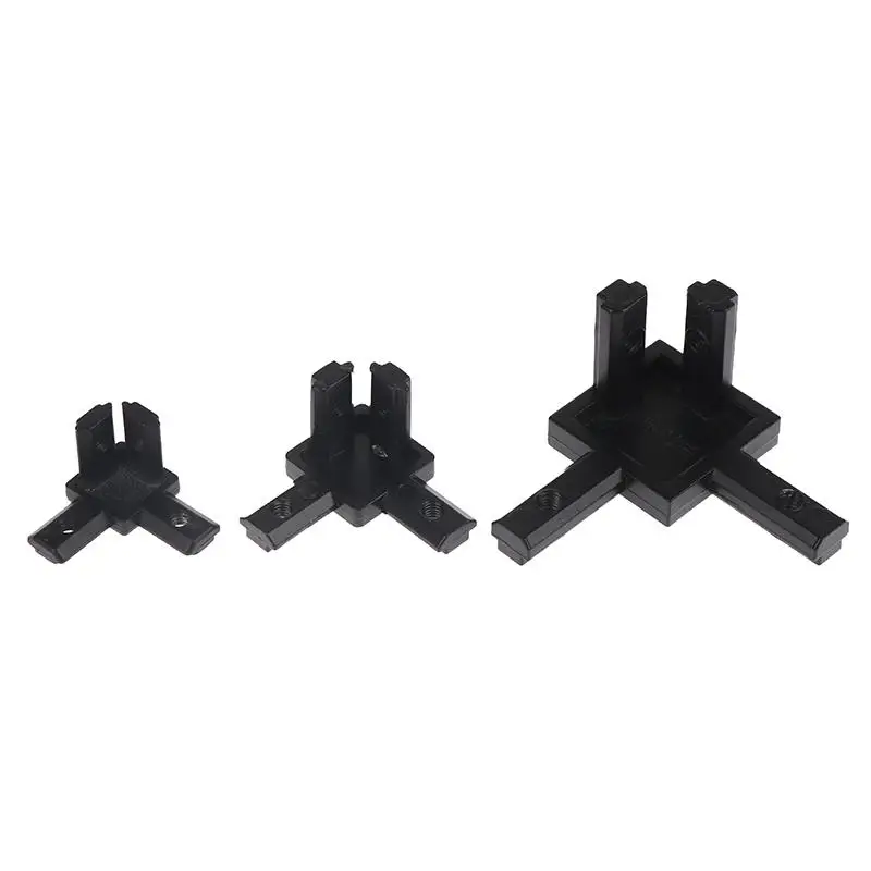 【S】4Pcs Black 3 Way End Angle Bracket Connectors For Europe 1515 2020 National 3030 Standard Aluminium Extrusion Profile Sockets