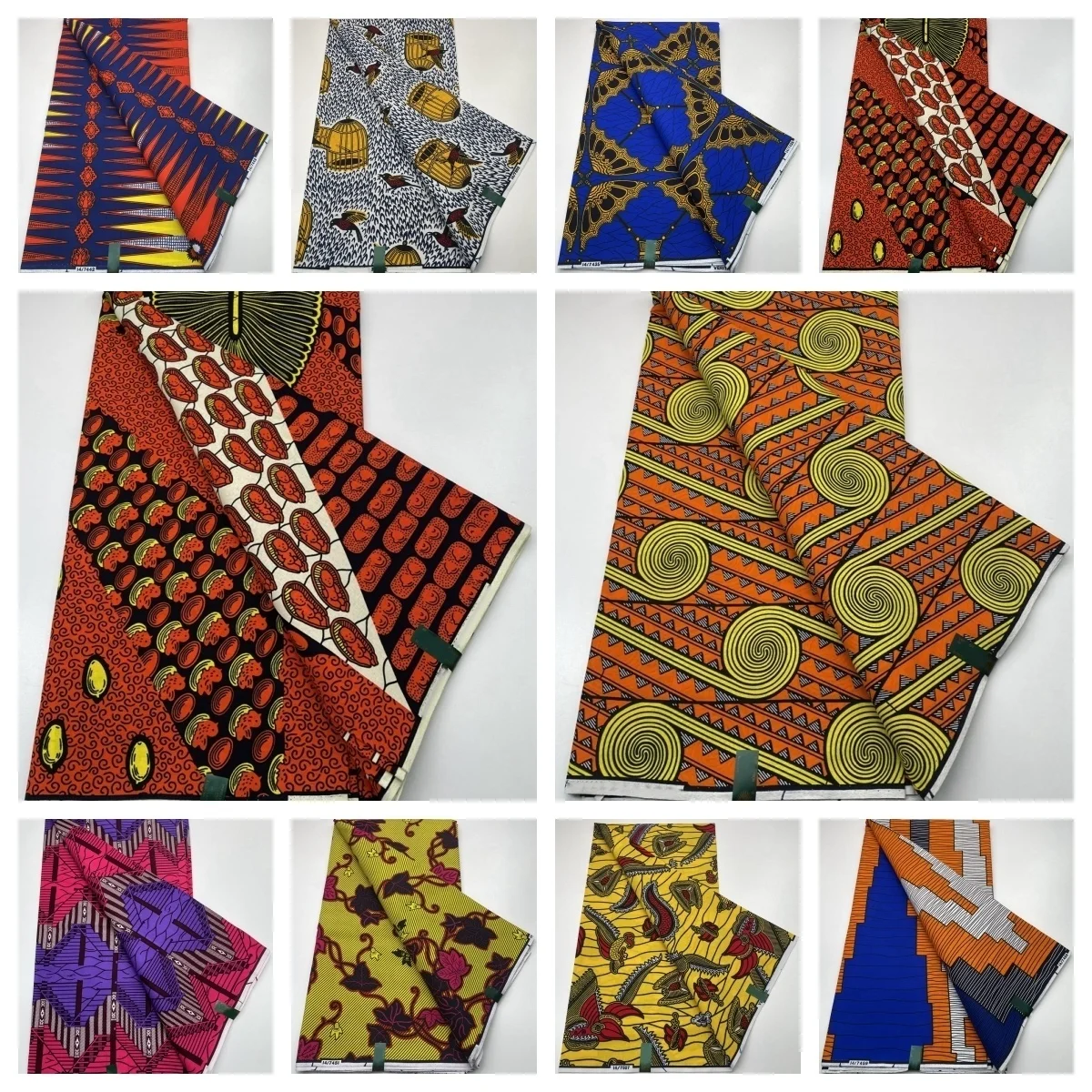 

2024 African Fabric New Style 100% Cotton Ankara Veritable Original Print Batik Wax Fabric For Sewing Women Dress Party 6 Yards