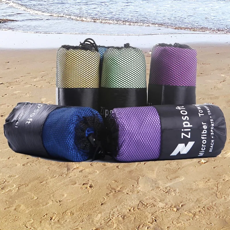 

Microfiber Double Sided Beach Towel Sports Set Portable Travel Quick Dry Lightweight Bath Towel for Outdoor Swimming Gym Yoga
