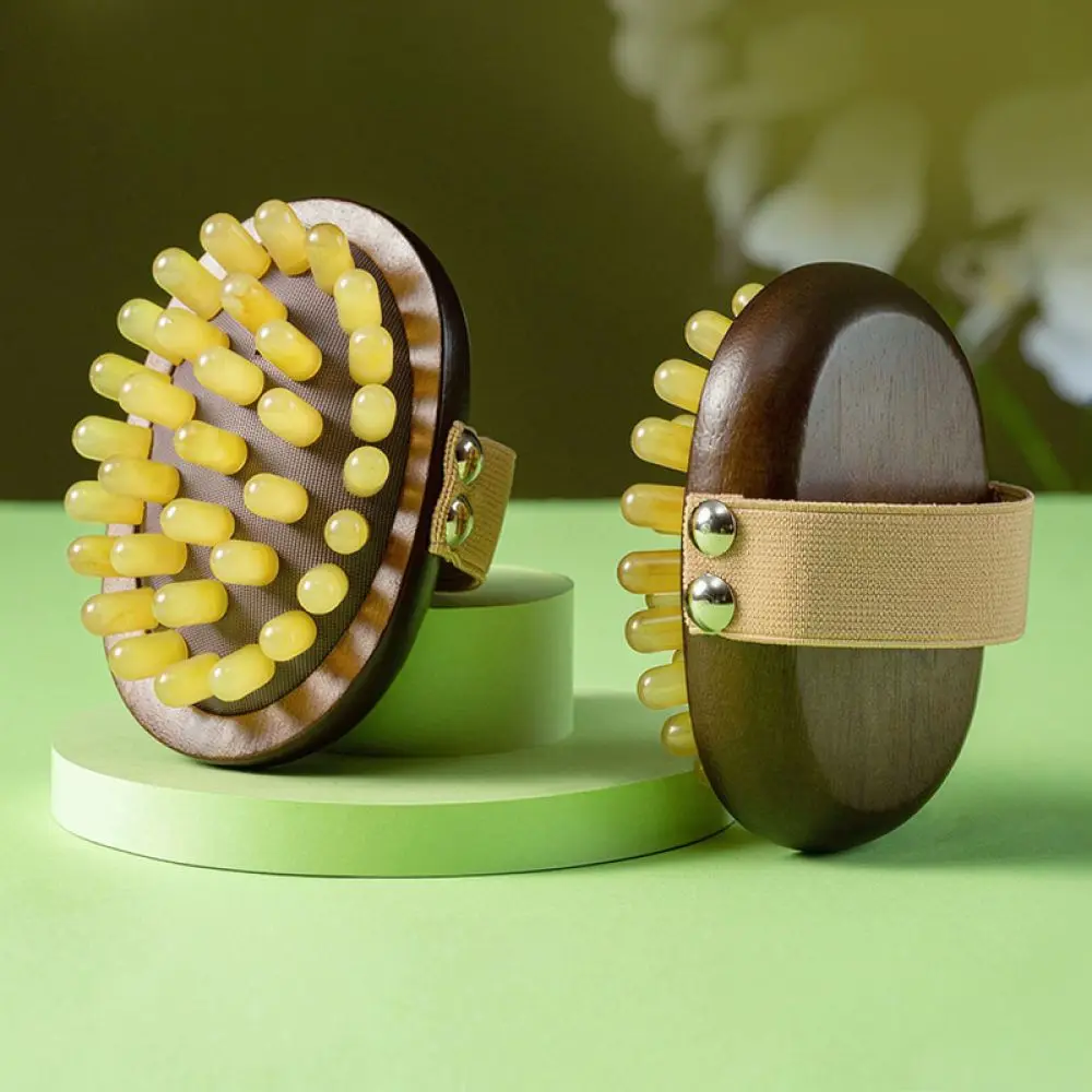 Wooden Meridian Massage Brush Scalp Head Body Relax Tool Abdomen Waist Gua Sha Massager Ergonomic Natural Beech Wood Comb