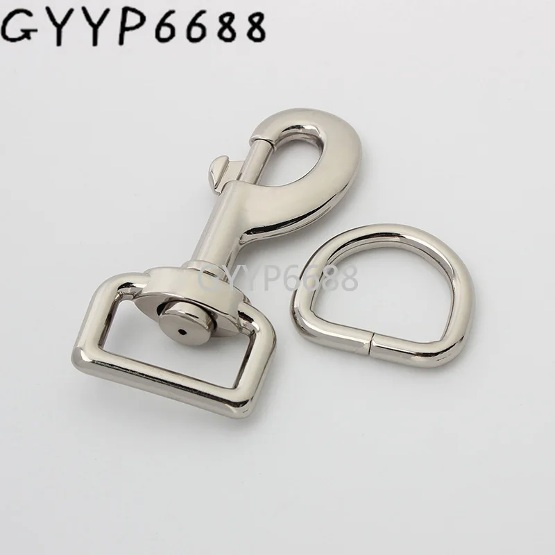 

10-30sets 2 colors 1'' d rings and 27mm snap hooks for woman backpack purse connect accessories sell by set