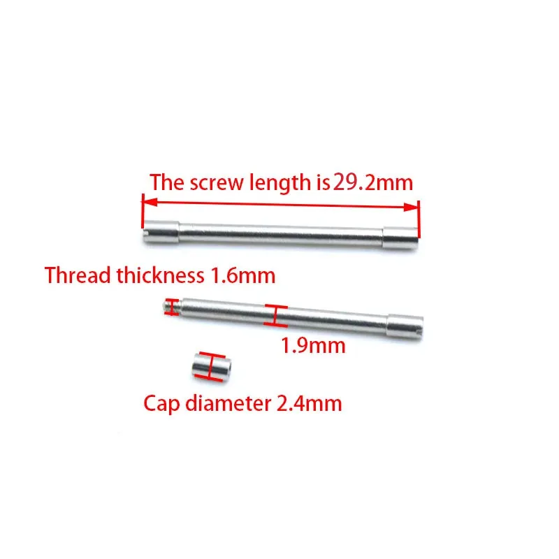 For AP watch strap screw rod shaft width1.2mm/1.9mm dial fixed connection screw rod watch accessories waterproof silver
