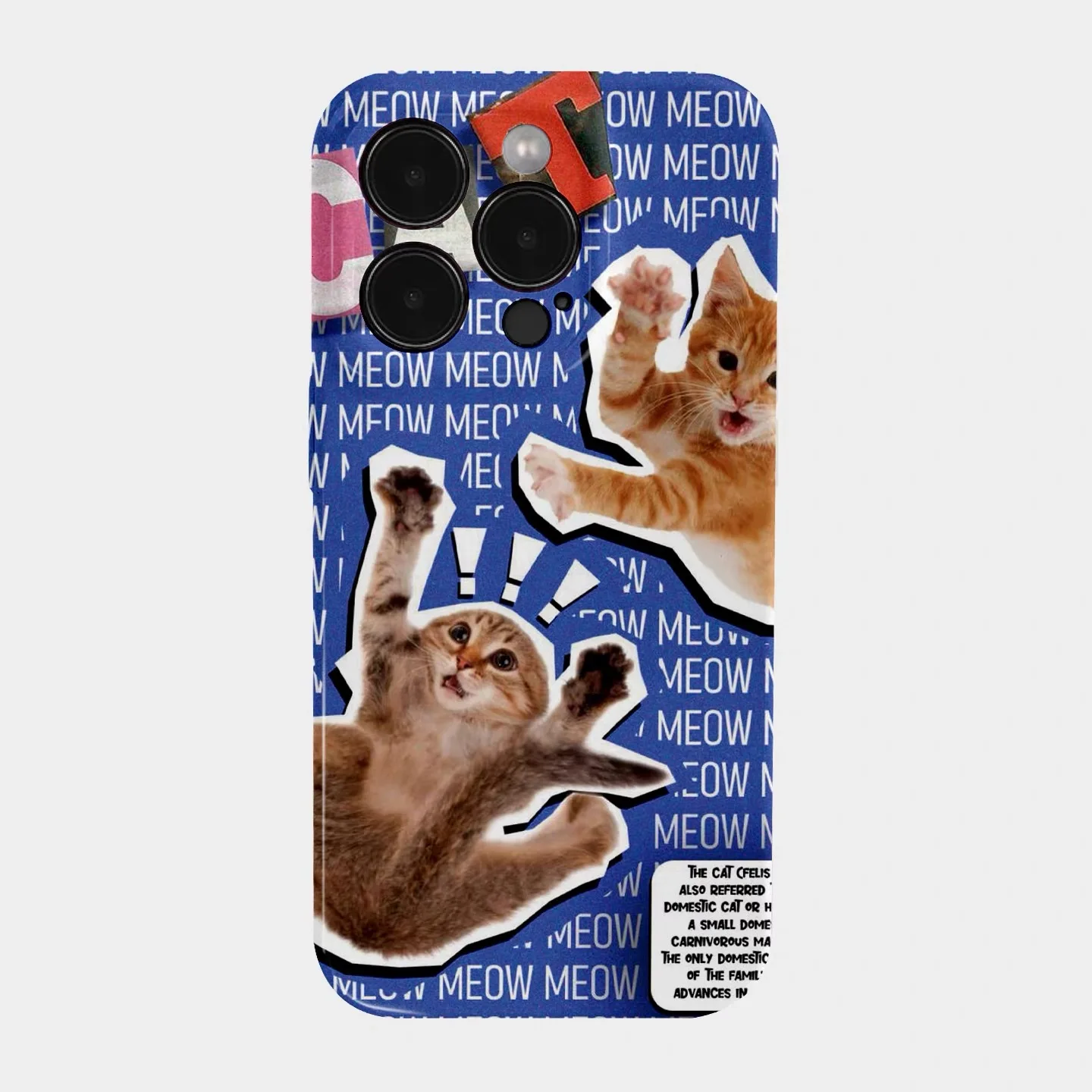 Ins Cute Blue Cute Cat Phone Case for IPHONE 17 Air 16E 15 PROMAX 14 15 Plus 13 12 MINI 11 PRO 16Plus XR XS Acrylic Phone Cover
