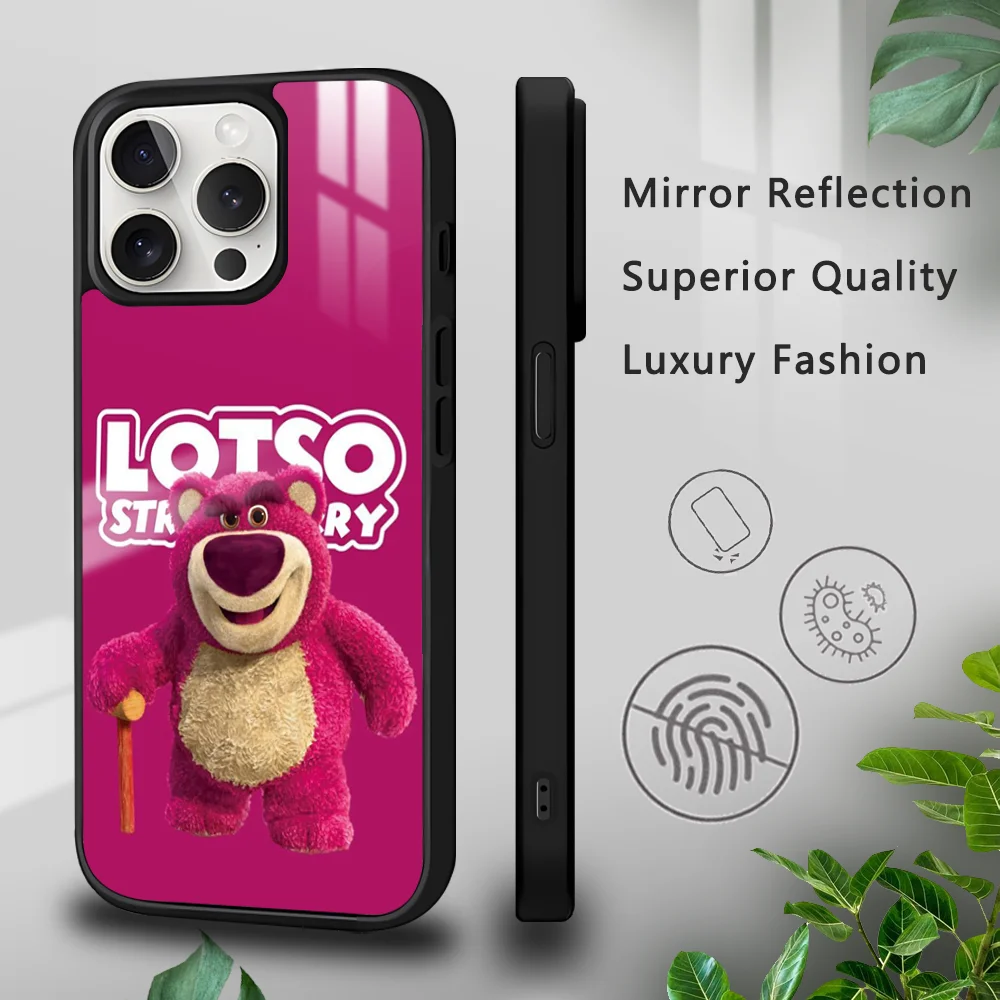 Lotso  Cartoon Phone Case For iPhone 15 14 13 12 11 Pro Xs Max Mini XR X 7 8 Plus luxury Mirror Hard Funda Anti Drop Cover