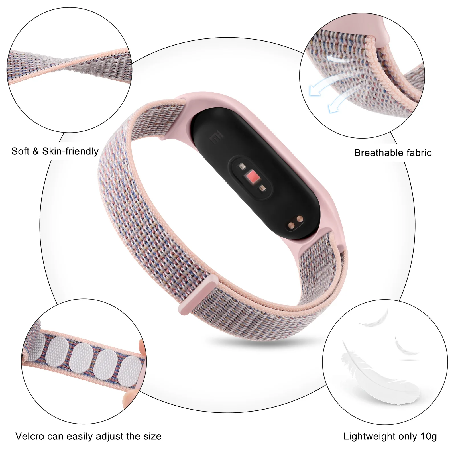 Nylon Strap For Xiaomi Mi Band 6 5 4 3 2 1 Bracelet Sport loop Watch Belt For Xiaomi Mi Band 6 5 4 3 2 Strap Wristband Watchband