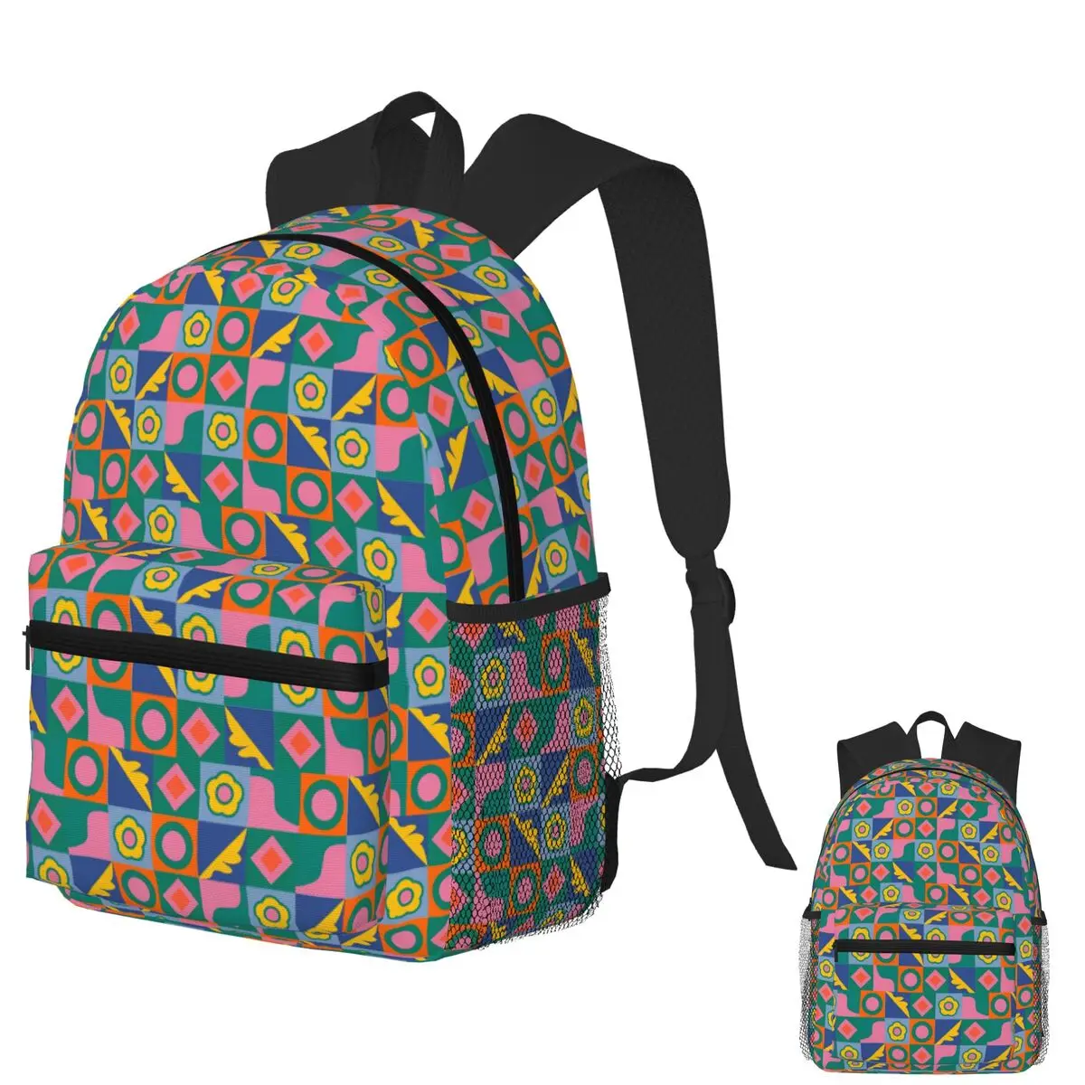 

Abstract Tile Student Backpack School Bag Hiking Travel Daypack for Men Women Fashion Bookbag Shoulder Bags