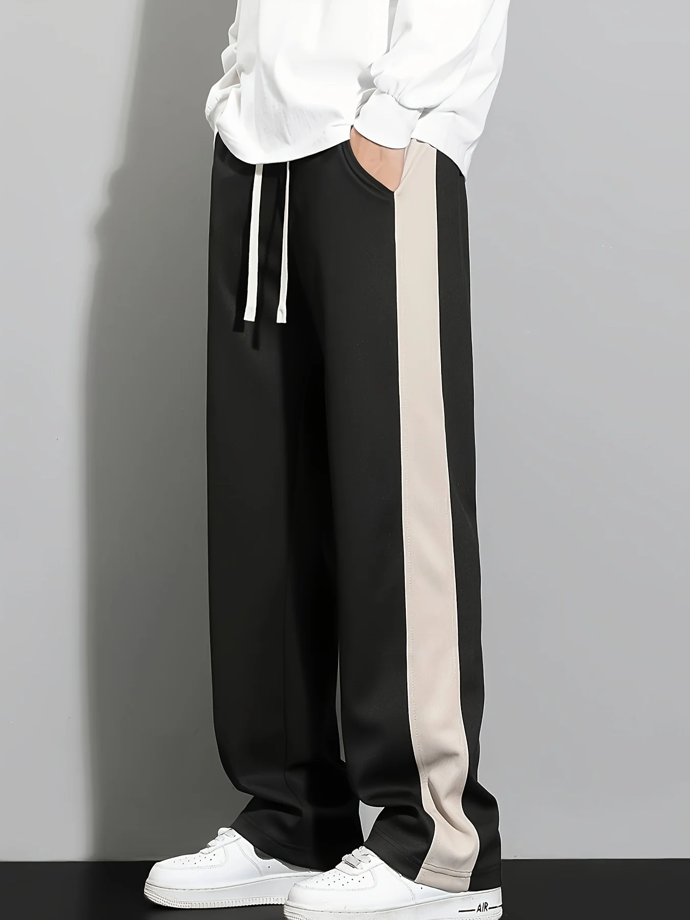 Pantaloni casual sportivi a contrasto da uomo, comodi e versatili