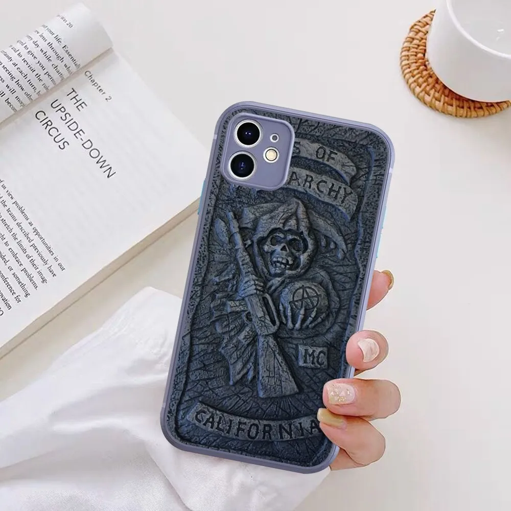 American TV Sons Of Anarchy Phone Case For IPhone 14 X XR XS 7 8 Plus 11 12 13 Pro MAX 13mini Matte Shockproof Case