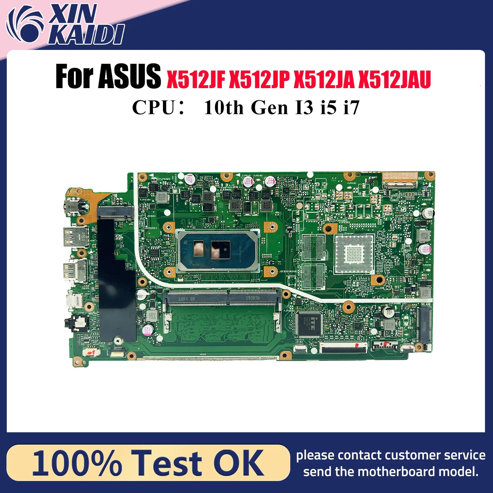 

X512JA Материнская плата для ноутбука ASUS X512JAW X512J X512JF X512JAU S512J X512JP A512J K512J V5000J Материнская плата с 10-го поколения I3 i5 i7