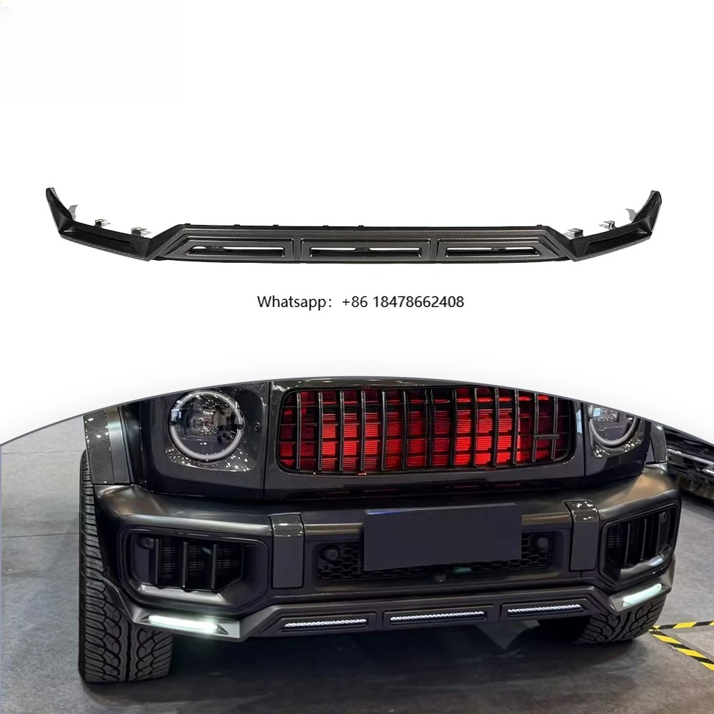 

High Quality Dry Carbon Front Lip With LED G Class W465 G63 2025y Front Spoiler Diffuser Splitters Anterior Lip Front Chin