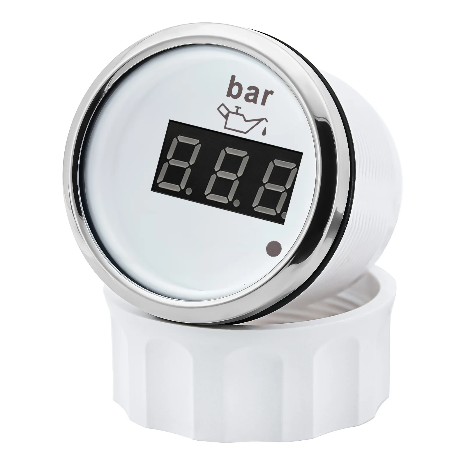 Digital 2" 52mm Oil Pressure Gauge with Alarm Red Backlight Waterproof 0-10Bar Oil Pressure Sensor for Marine Car Boat 12V 24V