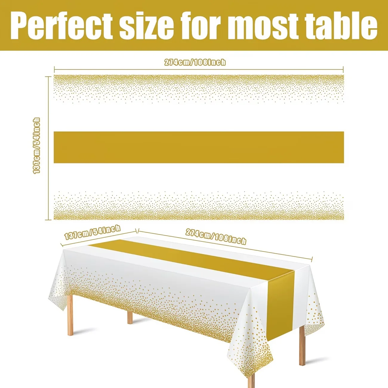 1pc 137cm/53.94in Tablecloth Decorations Table Cloth Printed Green Satin Disposable Table Covers for Wedding Birthday Decor