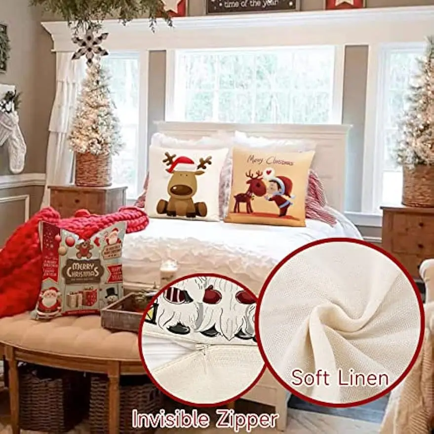 Christmas Decorative Pillowcases Living Room Sofa Decorative Cushion Covers Home Decoration couch cushion cover